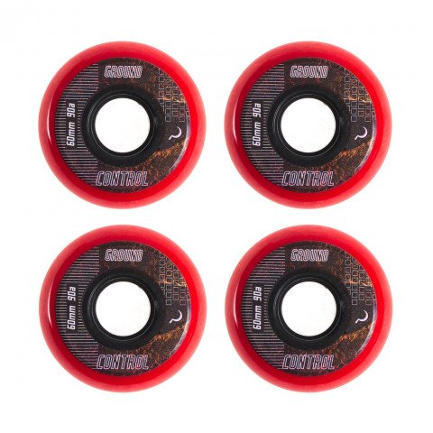 Wheels - Ground Control Earth City - 60mm/90a - Red Inline Skate Wheels - Photo 1