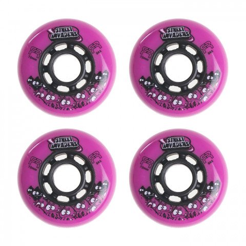 Wheels - FR Street Invaders 72mm/84a - Pink (4 pcs.) Inline Skate Wheels - Photo 1