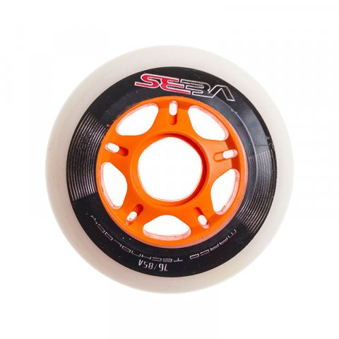 Special Deals - Seba - CW Wheel 76mm/85a - White/Orange Inline Skate Wheels - Photo 1