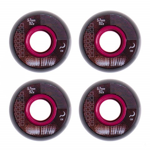 Wheels - Ground Control 57mm/92a - Black/Purple Inline Skate Wheels - Photo 1