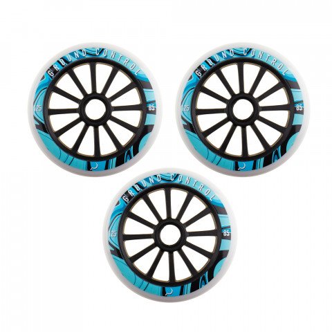 Wheels - Ground Control FSK Psych 125mm/85a Blue (3) Inline Skate Wheels - Photo 1