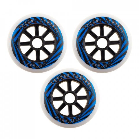 Wheels - Ground Control FSK Psych 110mm/85a - Blue (3) Inline Skate Wheels - Photo 1