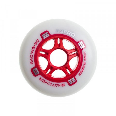 Wheels - Gyro - Snatcher 90mm/87a - Red/Silver Inline Skate Wheels - Photo 1