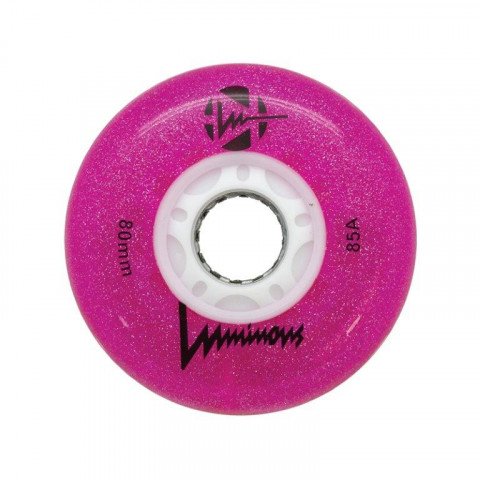 Wheels - Luminous LED 80mm/85a - Glitter Pink Inline Skate Wheels - Photo 1