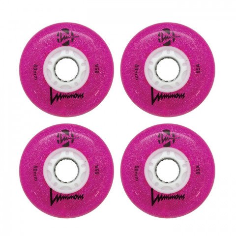 Wheels - Luminous LED 80mm/85a - Glitter Pink (4 pcs.) Inline Skate Wheels - Photo 1
