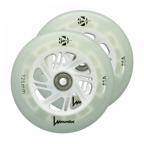 Scooter Wheels - Luminous Scooter LED 125mm/85a+ MW7 White/Glow (2) - Photo 1