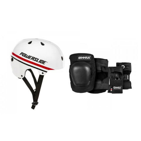 Powerslide Pro Urban Stripe - White/Black/Red + Ennui Aly