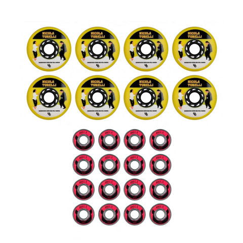 Wheels - Undercover Movie Nicola Torelli 80mm/86a + Wicked Abec 5 (8 szt.) Inline Skate Wheels - Photo 1