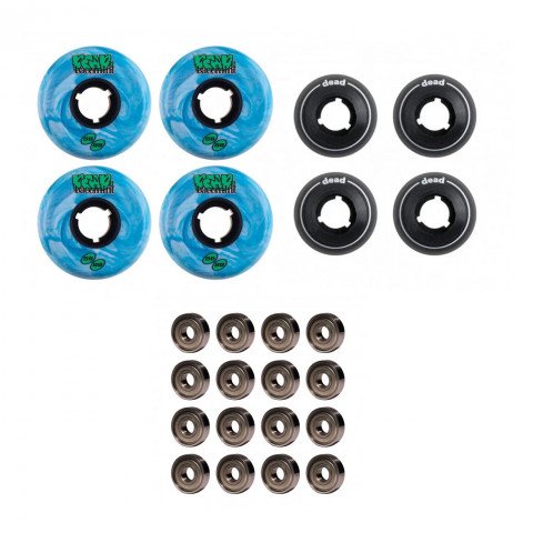 Wheels - Dead X Bacemint 58mm Antirocker + K2 ILQ 7 Inline Skate Wheels - Photo 1