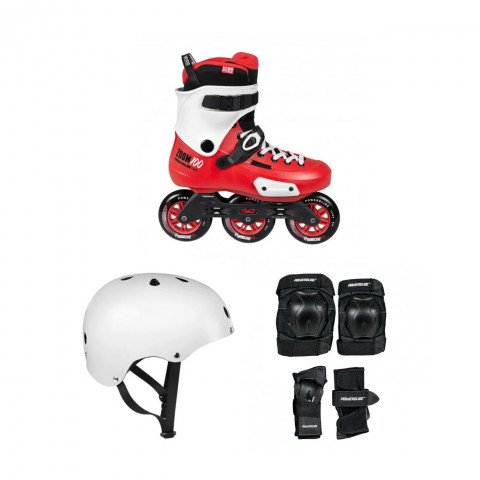 Skates - Powerslide Zoom Trinity 100 + Powerslide Protection + Helmet Inline Skates - Photo 1