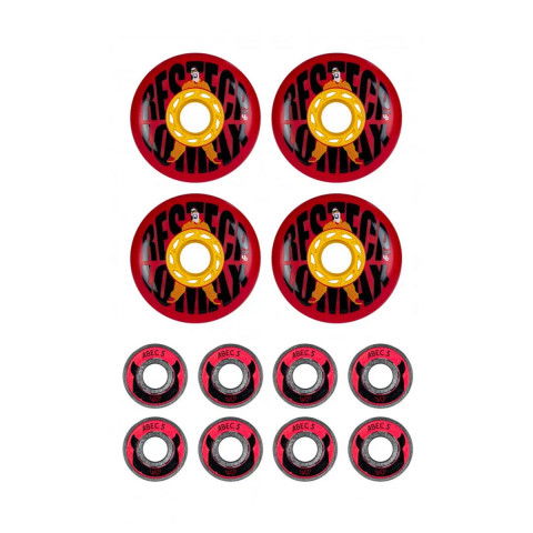 Wheels - Undercover Movie Nick Lomax 80mm/88a + Wicked Abec 5 (4 szt.) Inline Skate Wheels - Photo 1