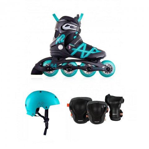 Skates - K2 Velocity Sport 84 W + K2 Varsity Helmet + Powerslide Pro Air Protection Inline Skates - Photo 1