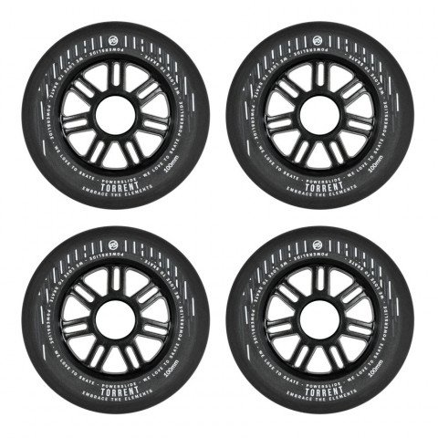 Wheels - Powerslide Torrent 100mm/84a-70a - Black (4 pcs.) Inline Skate Wheels - Photo 1