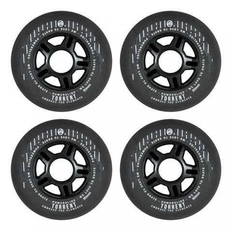 Wheels - Powerslide Torrent 90mm/84a-70a - Black (4 pcs.) Inline Skate Wheels - Photo 1