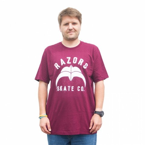 T-shirts - Razors Skate Co 2 T-Shirt - Maroon T-shirt - Photo 1
