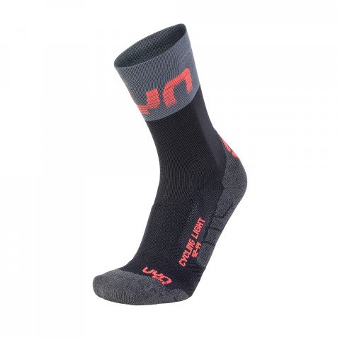 Socks - UYN Light Socks Man - Black/Grey/Hibiscus Socks - Photo 1
