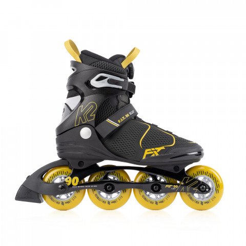 Skates - K2 F.I.T. 90 Boa - Black/Yellow Inline Skates - Photo 1
