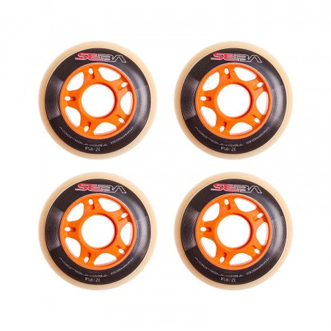 Special Deals - Seba CW Wheel 72mm/85a - White/Orange (4 pcs.) Inline Skate Wheels - Photo 1