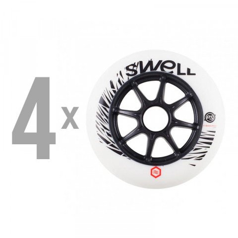 Special Deals - Powerslide - Swell 110mm/86a - White/Black (4 pcs.) Inline Skate Wheels - Photo 1