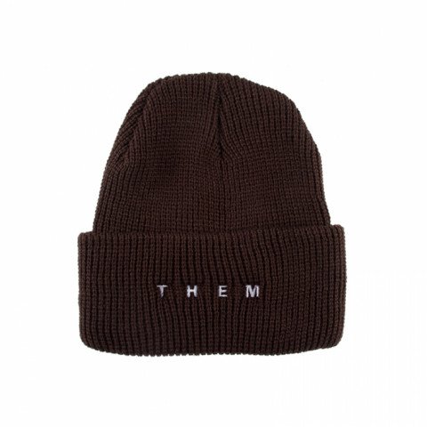 Beanies - THEM Embroidered Wool - Brown - Beanie - Photo 1