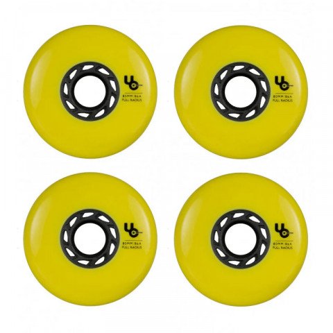 Wheels - Undercover - Team 80mm/86a (4 pcs.) - Yellow Inline Skate Wheels - Photo 1