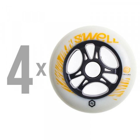 Special Deals - Powerslide - Swell 110mm/86a SHR - Atomic Tangerine (4 pcs.) Inline Skate Wheels - Photo 1