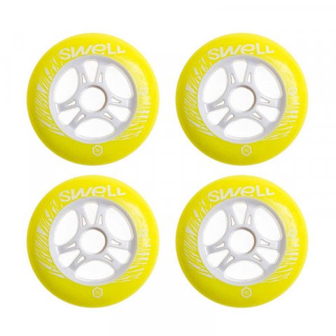 Special Deals - Powerslide Swell 110mm/86a SHR - Yellow Flash (4 pcs.) Inline Skate Wheels - Photo 1