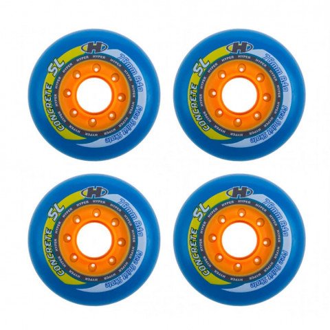 Wheels - Hyper - Concrete SL 76mm/84a - Blue/Orange (4 pcs.) Inline Skate Wheels - Photo 1