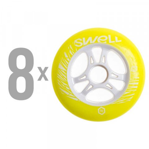 Special Deals - Powerslide - Swell 110mm/86a SHR - Yellow Flash (8 pcs.) Inline Skate Wheels - Photo 1