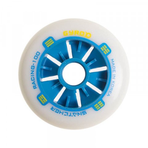 Wheels - Gyro - Snatcher 100mm/85a - Blue/Yellow Inline Skate Wheels - Photo 1