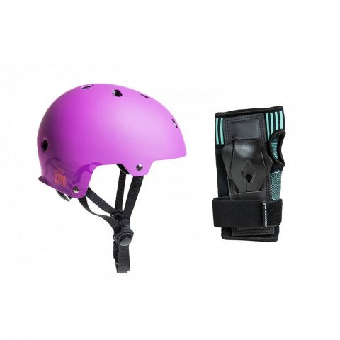 Helmets - K2 Varsity + Powerslide Onesie Wristguard for Her Helmet - Photo 1