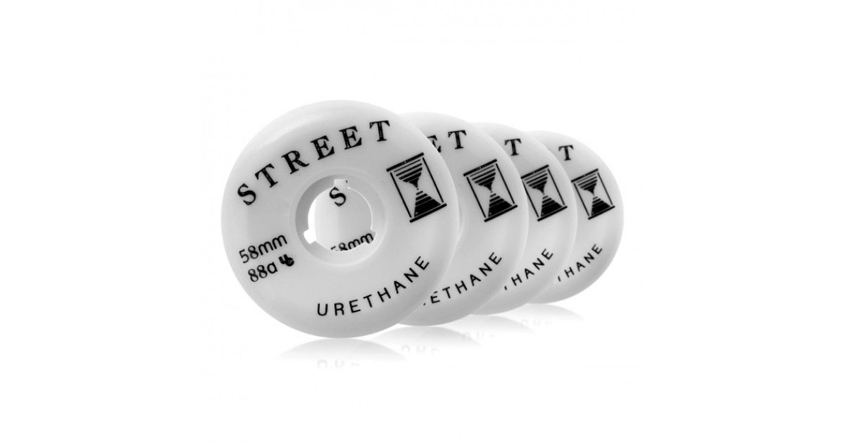 Street Urethane Team 58mm/88a White Inline Skate Wheels