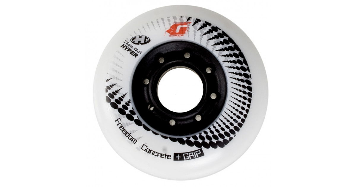 Hyper Concrete+G 76mm/84a White Black Inline Skate Wheels