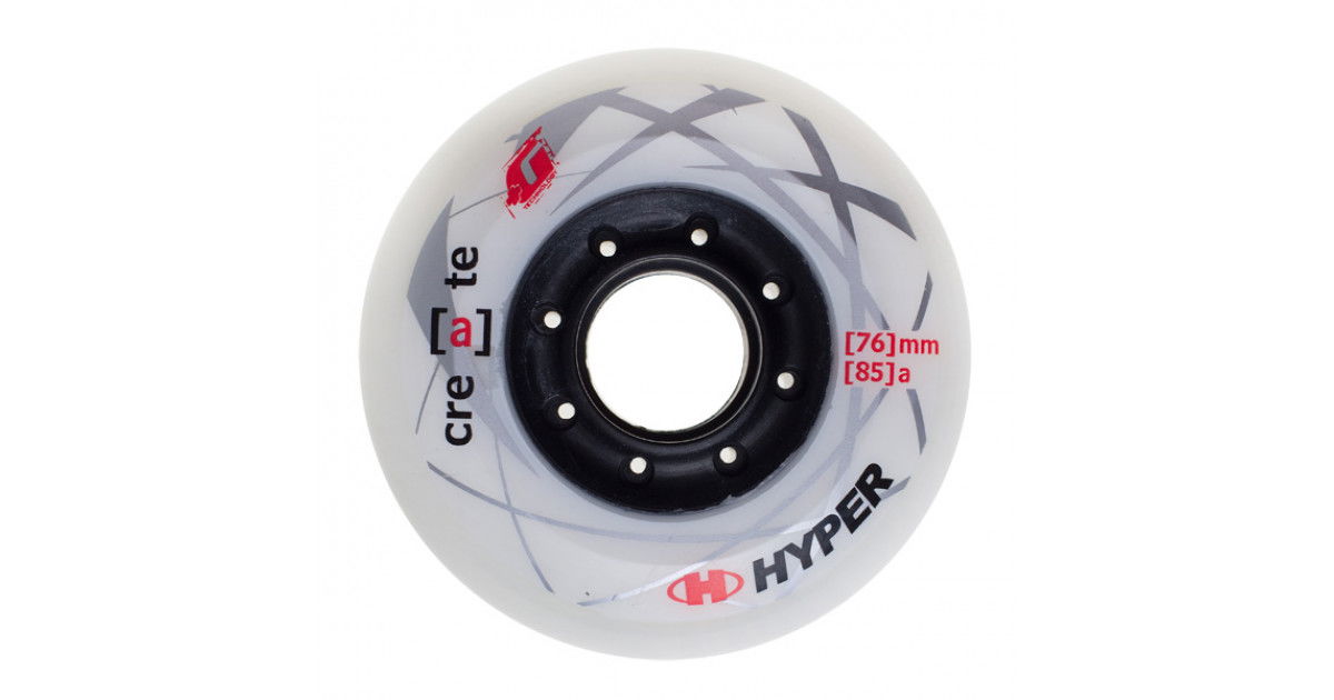 Hyper Create +G 76mm/85a White Black Inline Skate Wheels