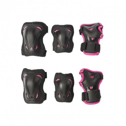 Rollerblade Skate Gear Junior Tri Pack Black Pink